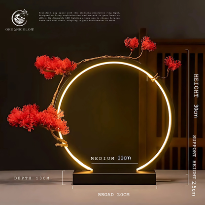 Japanese style LED ring light with base for objects